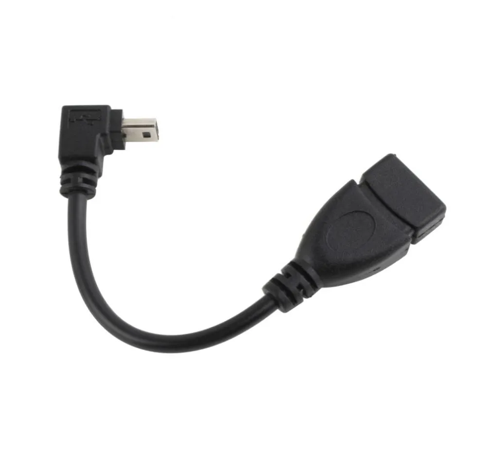 L SHARP 90 -graders USB B Manlig konvertering Adapter USB En kvinna till mini 5p OTG CABLE CORD NED FÖR MP3 CAR Audio Flash Drive Adapter1953092