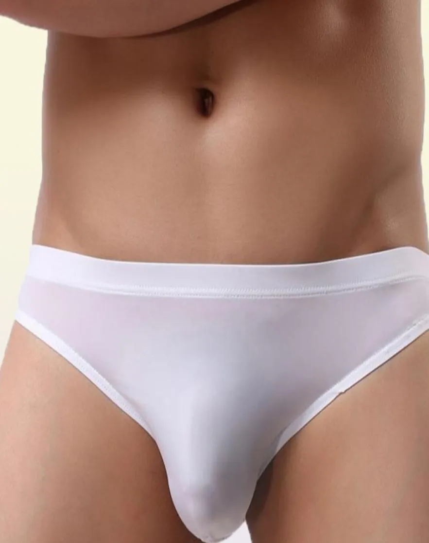 Underpants 3XL Mens Briefs Jockstrap Ice Silk Ultrathin Underwear Lingerie Seamless Panties Cueca Breathable Thongs Tanga Slip1781461