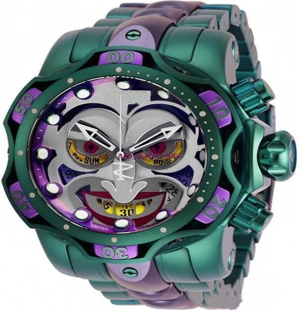 138 Reserve Model 26790 DC Comics Joker Venom Limited Edition Швейцарский Quartz Watch Chronograp Charnograp Quartz Quartz Watches9434403