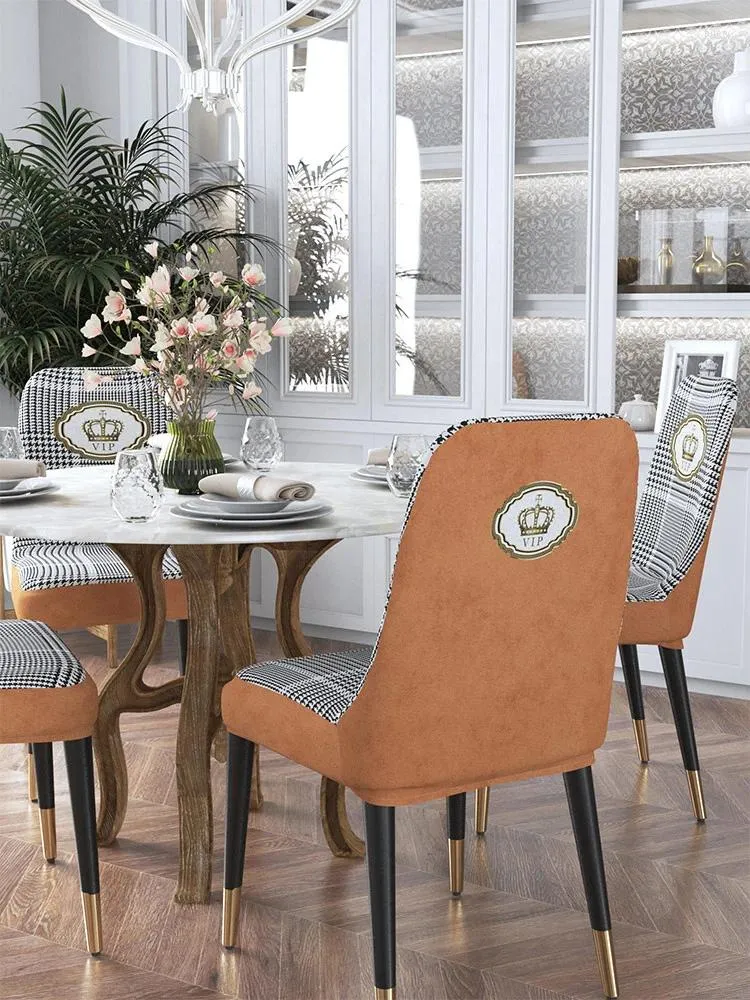 Stoel bedekt licht luxe grote boog deksel eettafel Europese stijl high-end stoel elastisch