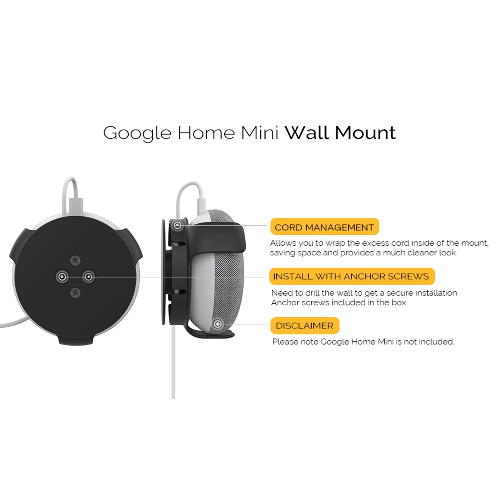 Smart Speaker Wall Mount Bracket for Google Home Mini Audio