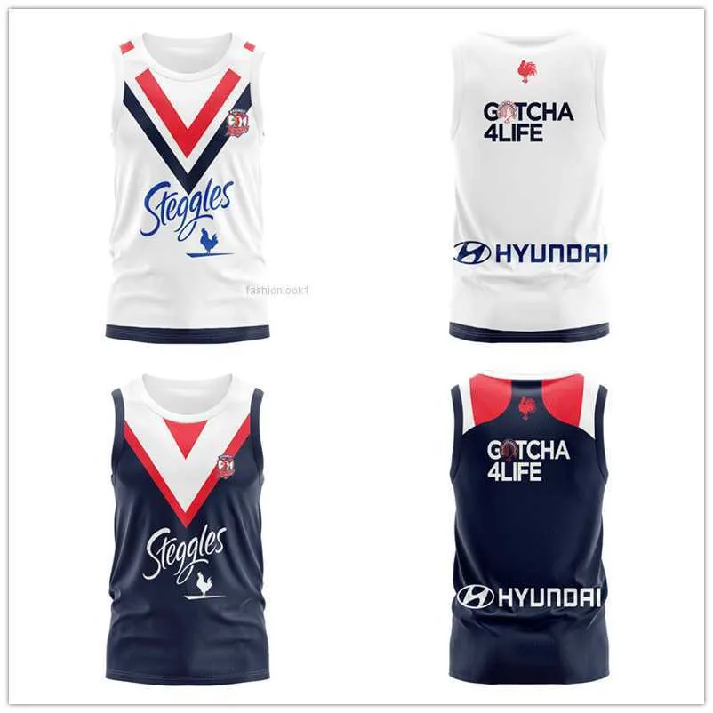 2024 New Australia Sydney Roosters Home Away Rugby camisa sem mangas homens esportes vestes esportivas de vestes esportivas camisetas ao ar livre camisetas