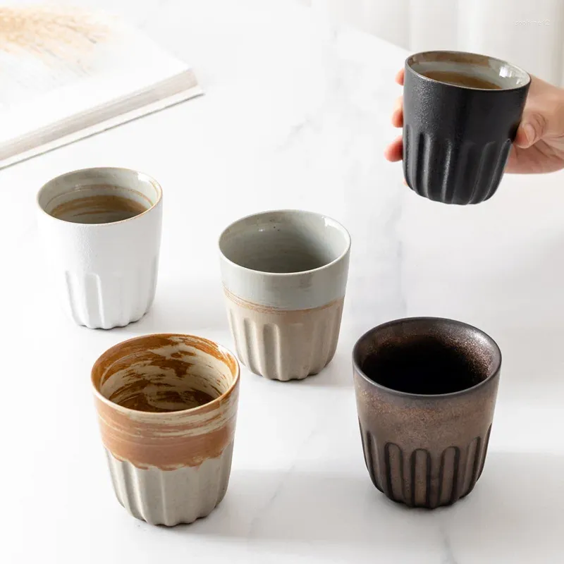 Canecas de chá de cerâmica de cerâmica retro estilo japonês porcelana xícaras de saquê de café caneca caneca de água para casa de água