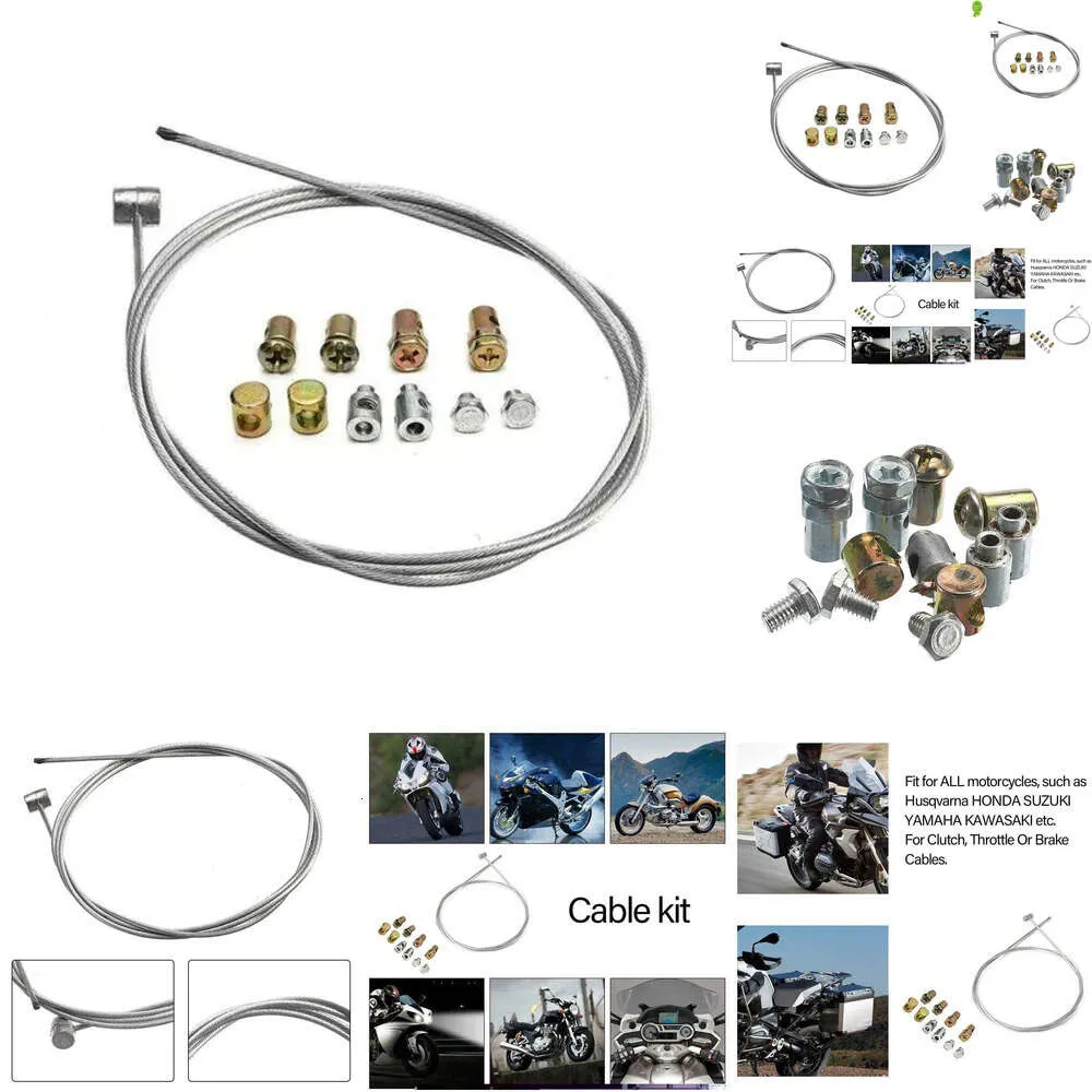 New Universal Motorcycle Emergency Throttle Cable Repair Kit Solderless Nipple with Sleeve and Nut Set Fit for All Motorcycles