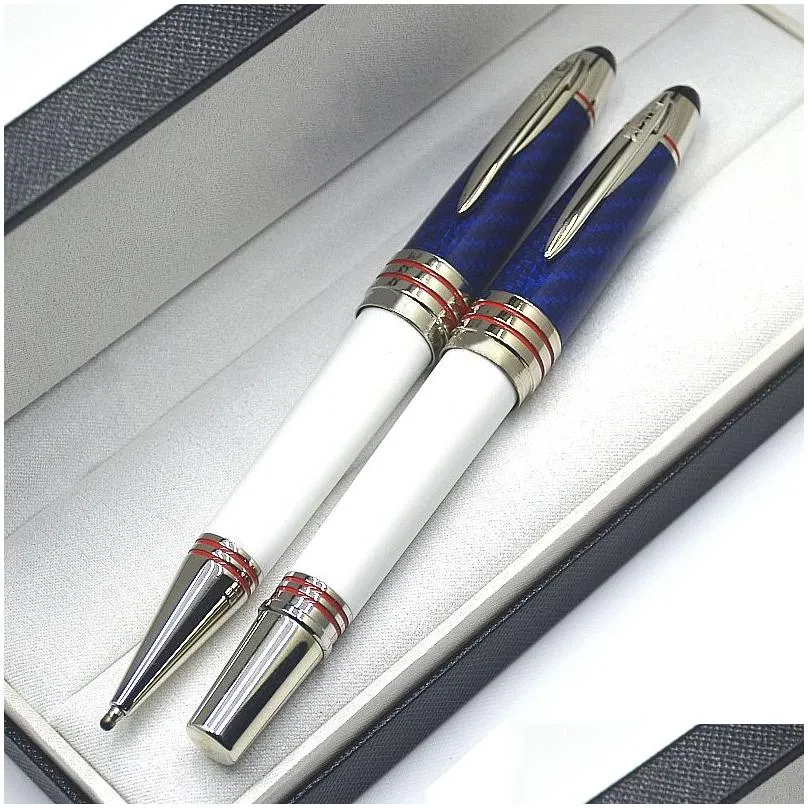 Ballpoint stylos en vente en gros de luxe JFK Pen Limited Edition John F. Kennedy Fibre Carbon Fibre Rollerball Fountain Wriming Office School Sup Dh4yp