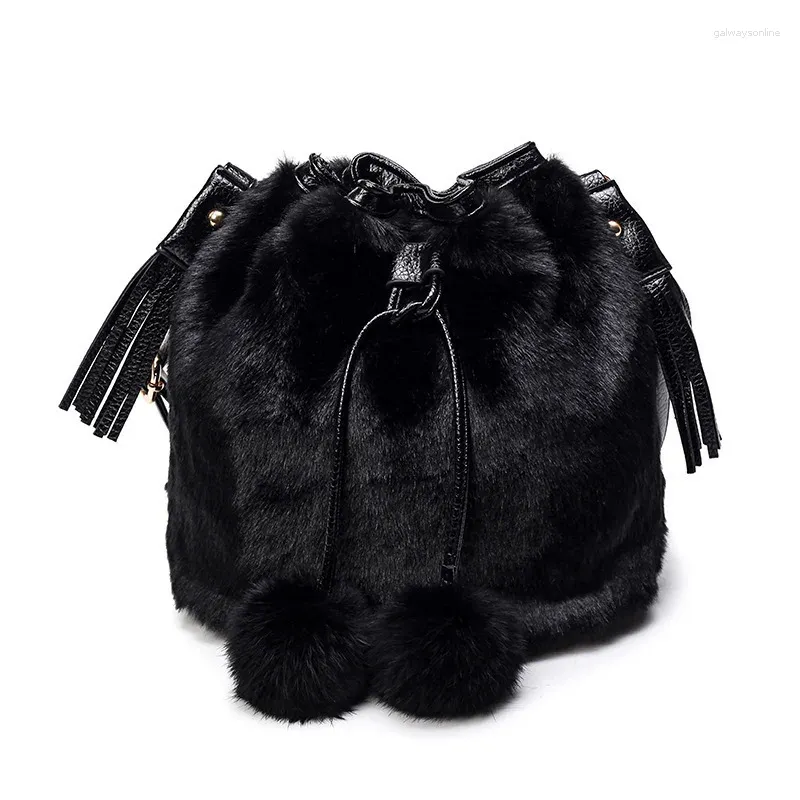 Bag Female Plush 2024 Single Shoulder Bucket European And American Fashion Messenger