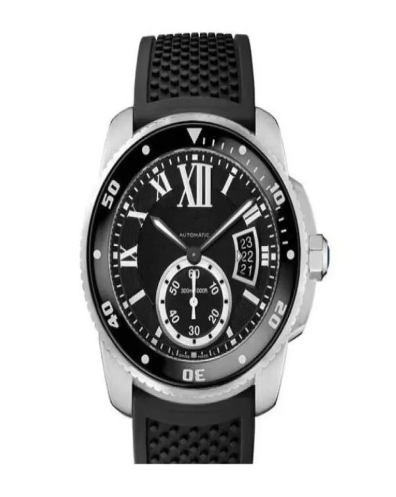 Верхне продавать мужские часы черные календаря на циферблате автоматические часы Механические наручные часы CA079858928