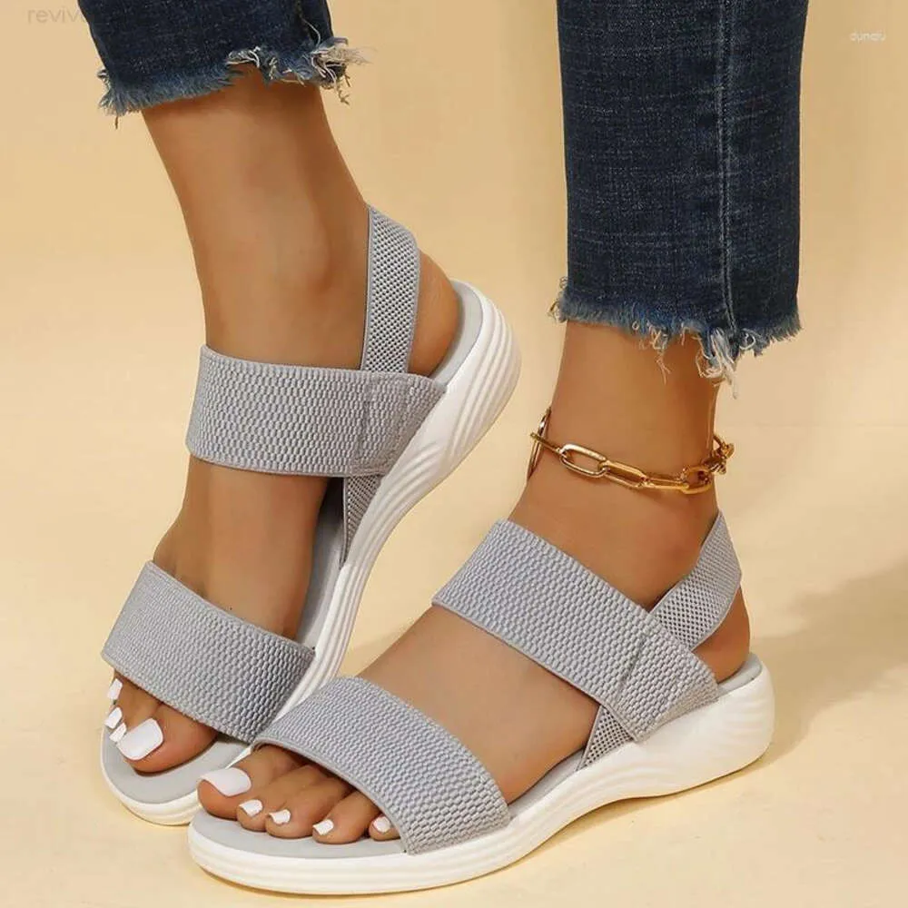 Heel Wedge Outdoor Ladies Sandalen Dames Gezellig platform Beach Elastic Band Designer Shoes Women Summer 2024 70