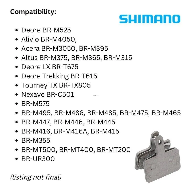 Shimano B01s Resin B01s Compatibility Shimano B01S Brake Pad