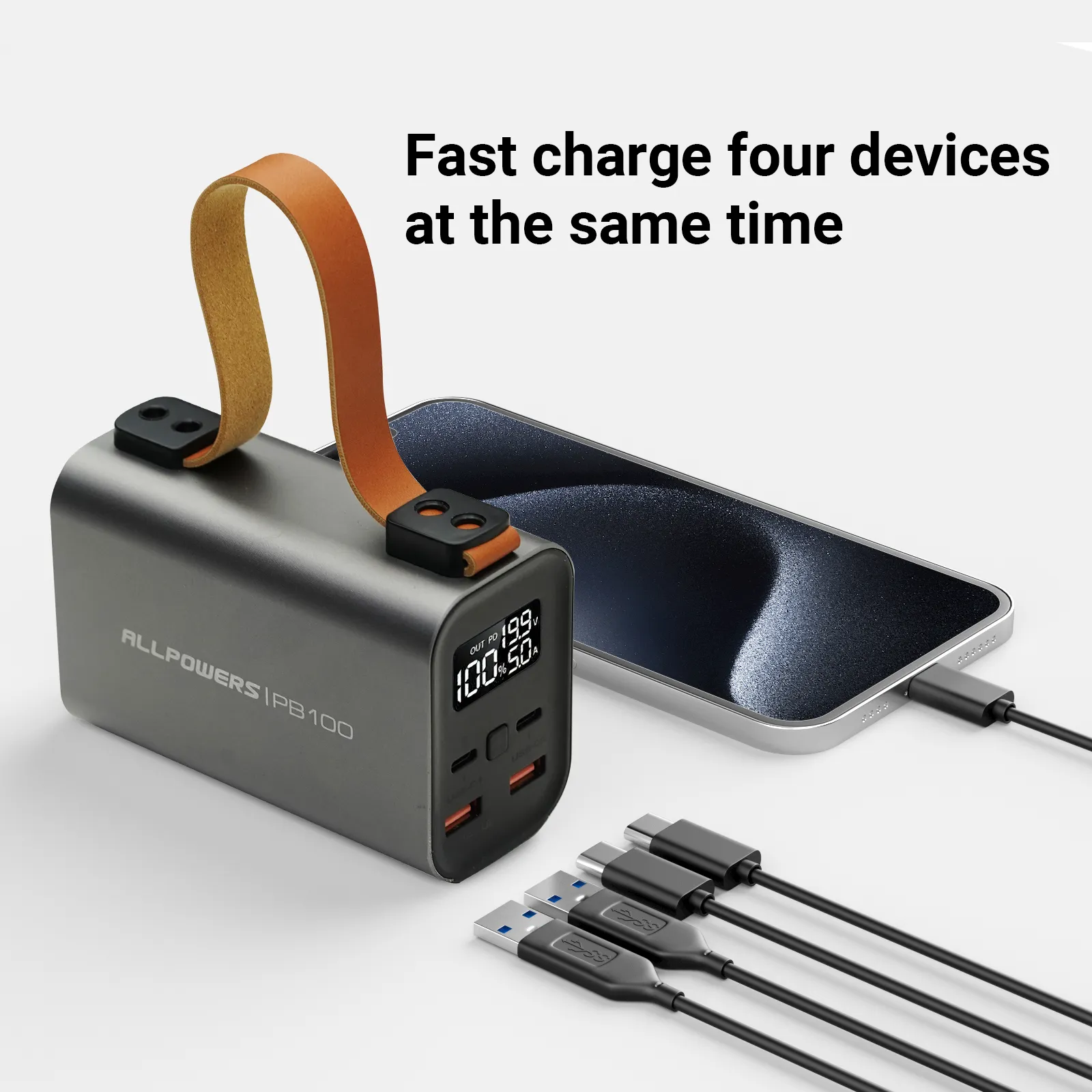 thumbnail image 2 of ALLPOWERS 24000mAh Fast Charge Power Bank With USB-C Ports, Portable Charger For IPhone & Samsung 2 of 6