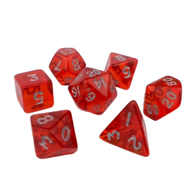 15 Pack Acrylic Polyhedral Dice Dice Set RPG Role Playing