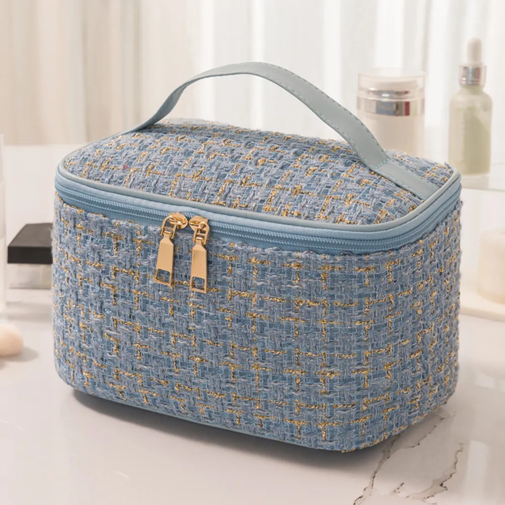 Foldable Plaid Travel Makeup Toiletry Bag For Women With Handle Zipper Large Capacity Toiletry Toiletry Bag For Women For Women Waterproof Make Up Brush Toiletry Bag For Women From Annides 10.06 DHgat...