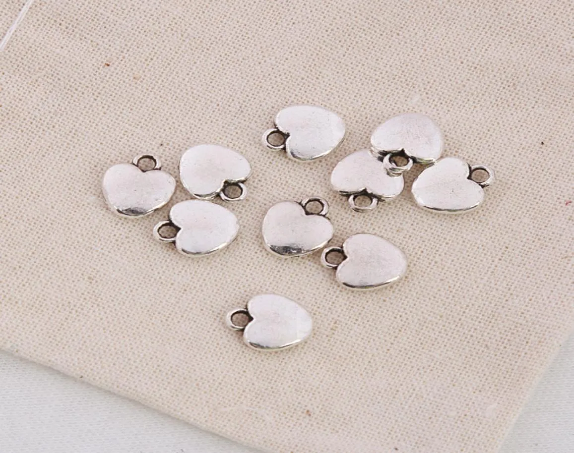 8*10mm Vintage Alloy Flat Heart Charms Fit Unisex Expandable Bangles For Valentine's Day AAC13013083872