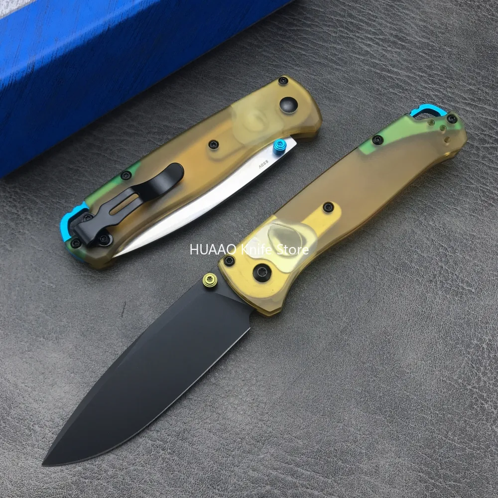 BM 535 BUGOUT ONDERVOER VOOK MESS D2 SATIN PLAS BLADE PEI HANDGANG Camping Pocket Messen jagen op vissen Survival EDC Tools