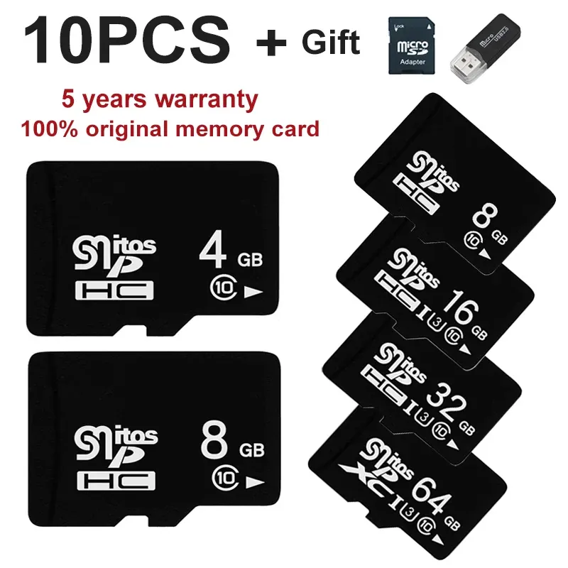 Drones 10pcs Carte mémoire d'origine 32 Go 64 Go CARTES C10 TF personnalisées SDXC 128 Go 256 Go 512 Go 6080 Mo / s U3 pour un caméra de drone téléphonique