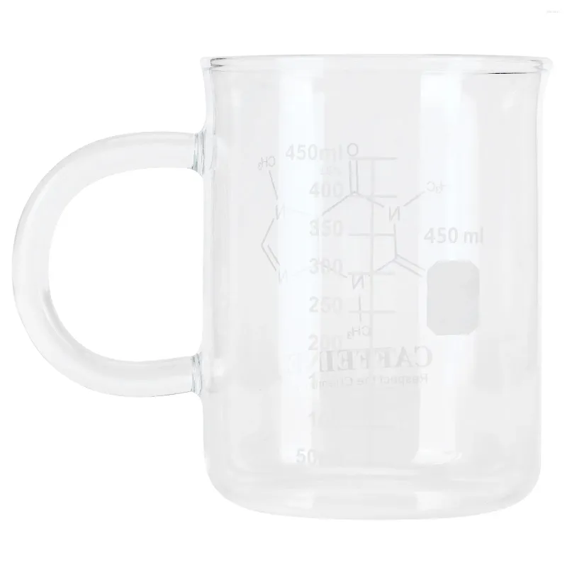 Tasses de bécher borosilicate tasse de verre beau et pratique avec 1 tasse de tasse pour le chocolat à thé toutes les boissons froides