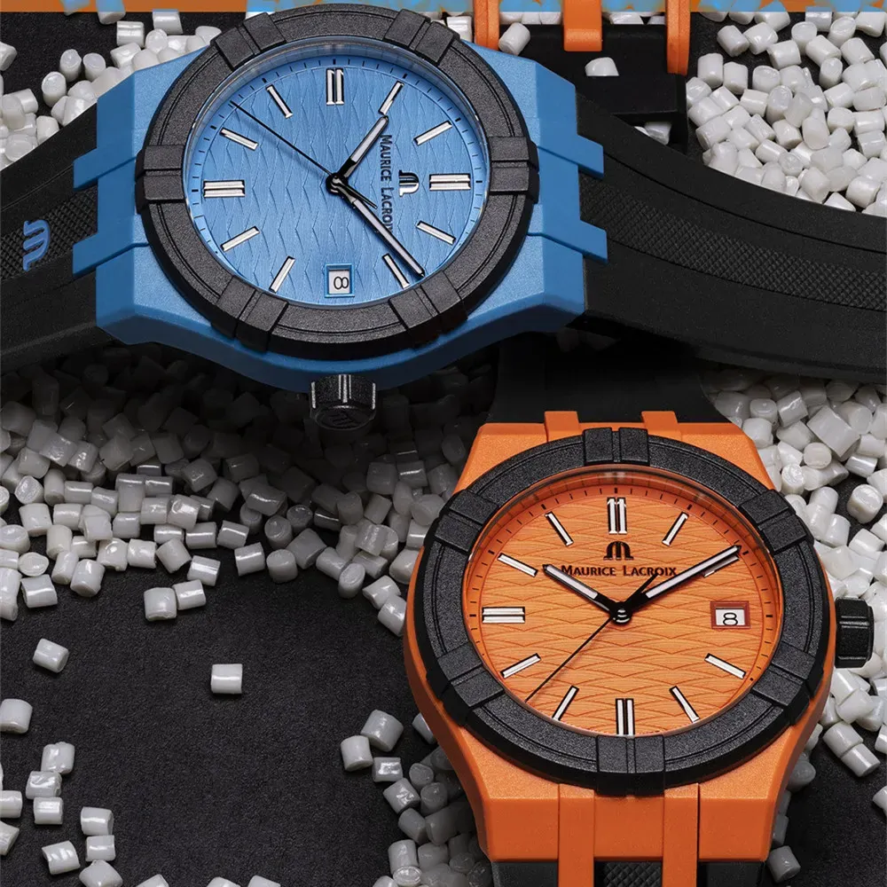 Maurice Lacroix Aikon Tide Rubber Strap Waterproof Quartz Watch for Men Sports Wristwatch