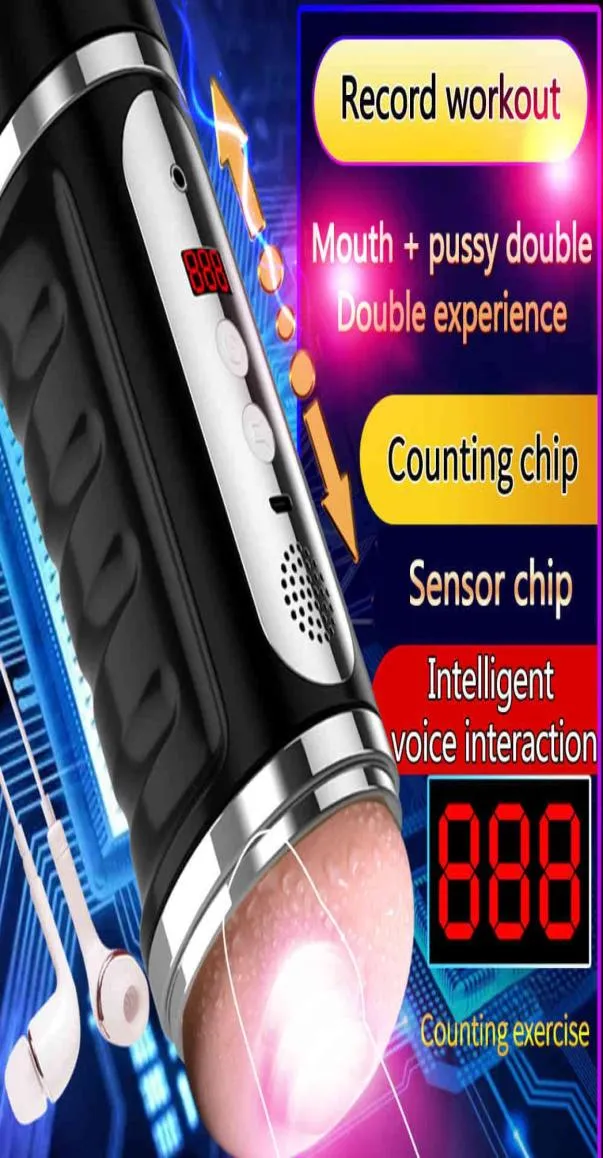 Automatic Counting Male Masturbator Glans Exerciser Masturbate Cup Moan Sucking Vibrating For Men Sex Machine Sex Toy For Men X0328179755