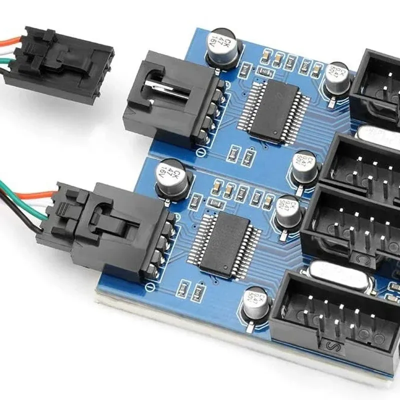 2024 Motherboard USB 2.0 9pin Connecteur 1 à 4 Extension Hub Splitter Adapter Converter MB USB 2.0 Femme à 4 femelles -30 cm USB - pour