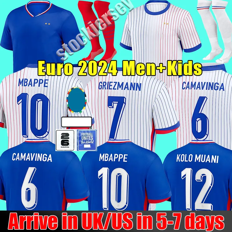 2024 French Euro Cup Home Away Jersey Mbappe 24 25 Team National Men Soccer Jersey