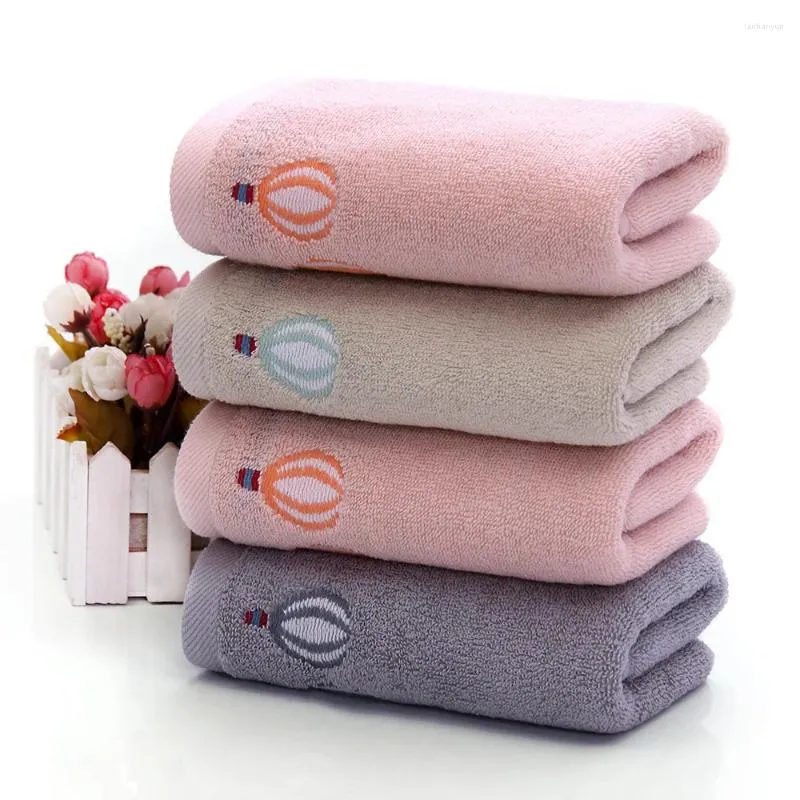 Towel T102A Thick Embroidered Balloon Cotton Pink Grey Bath Spa Soft Face