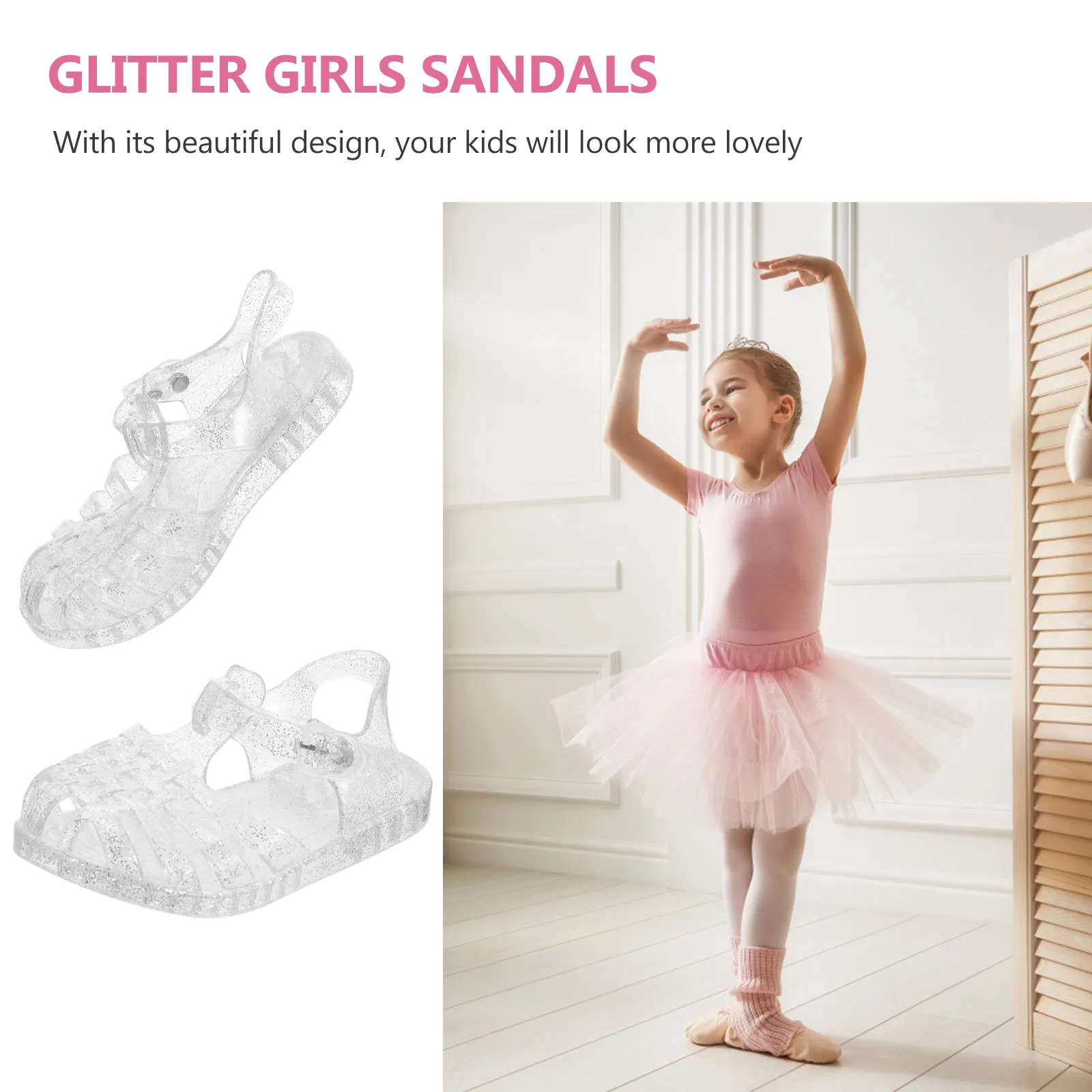 Glitter Jelly Soft Sole Toe Toddler Light Pink Sandals For Girls PVC Fashion Shoes From Homepro14 7.24 DHgate.Com