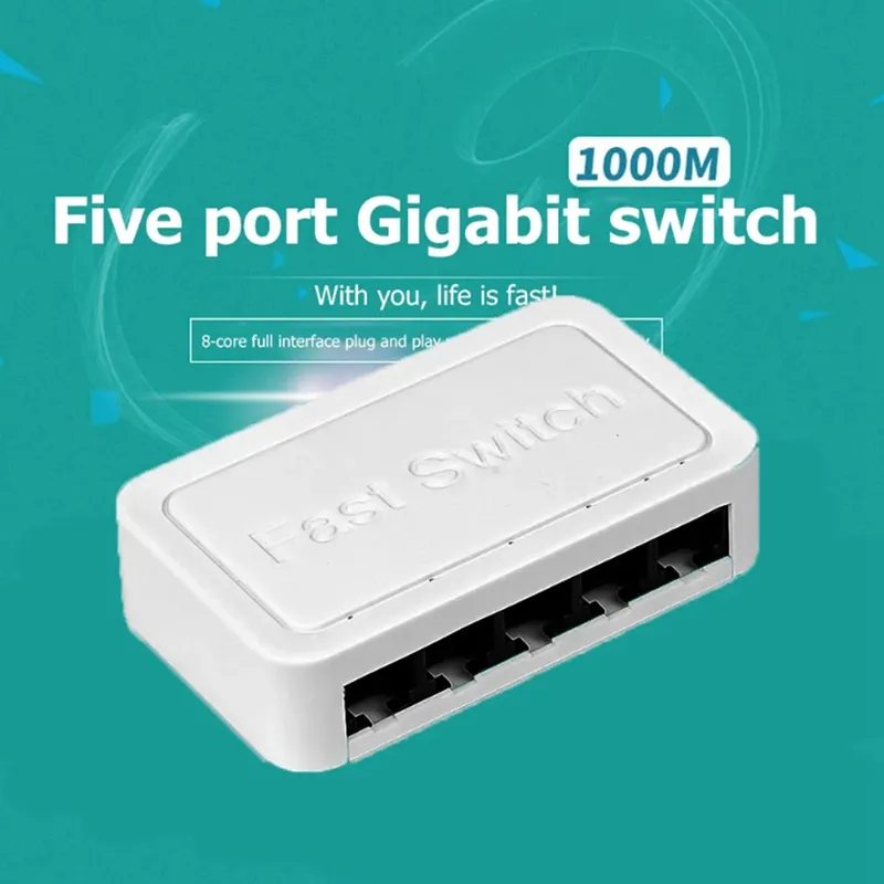 DHgate.com:5-Port Gigabit Ethernet Switch: Compact RJ45 Splitter for ...