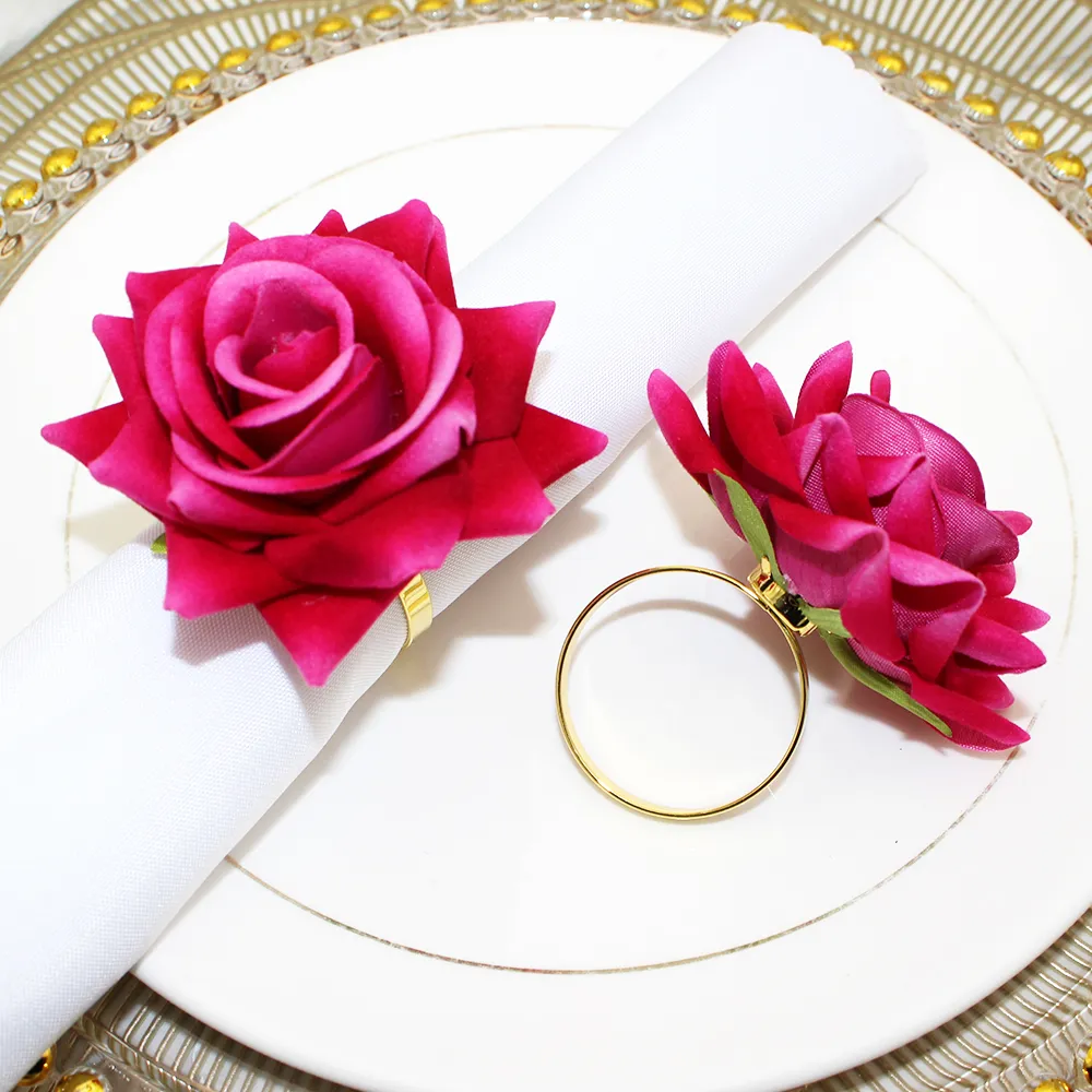 Artificial Flower Pink Flower Napkin Rings Save Big On Bulk Floral