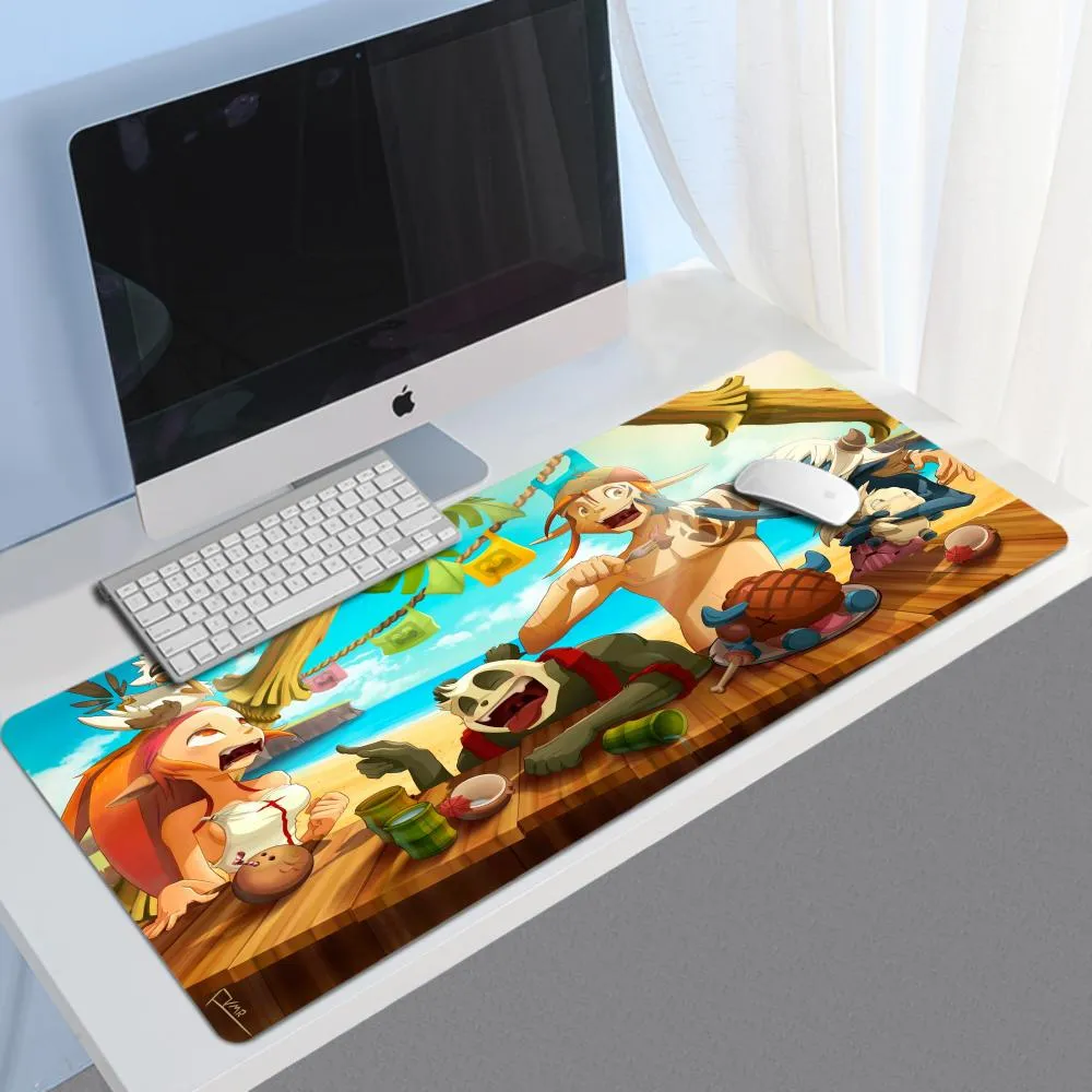 Grand Tapis De Souris Gamer Avec Pavé De Charge - Vert, En Tissu, Neuf