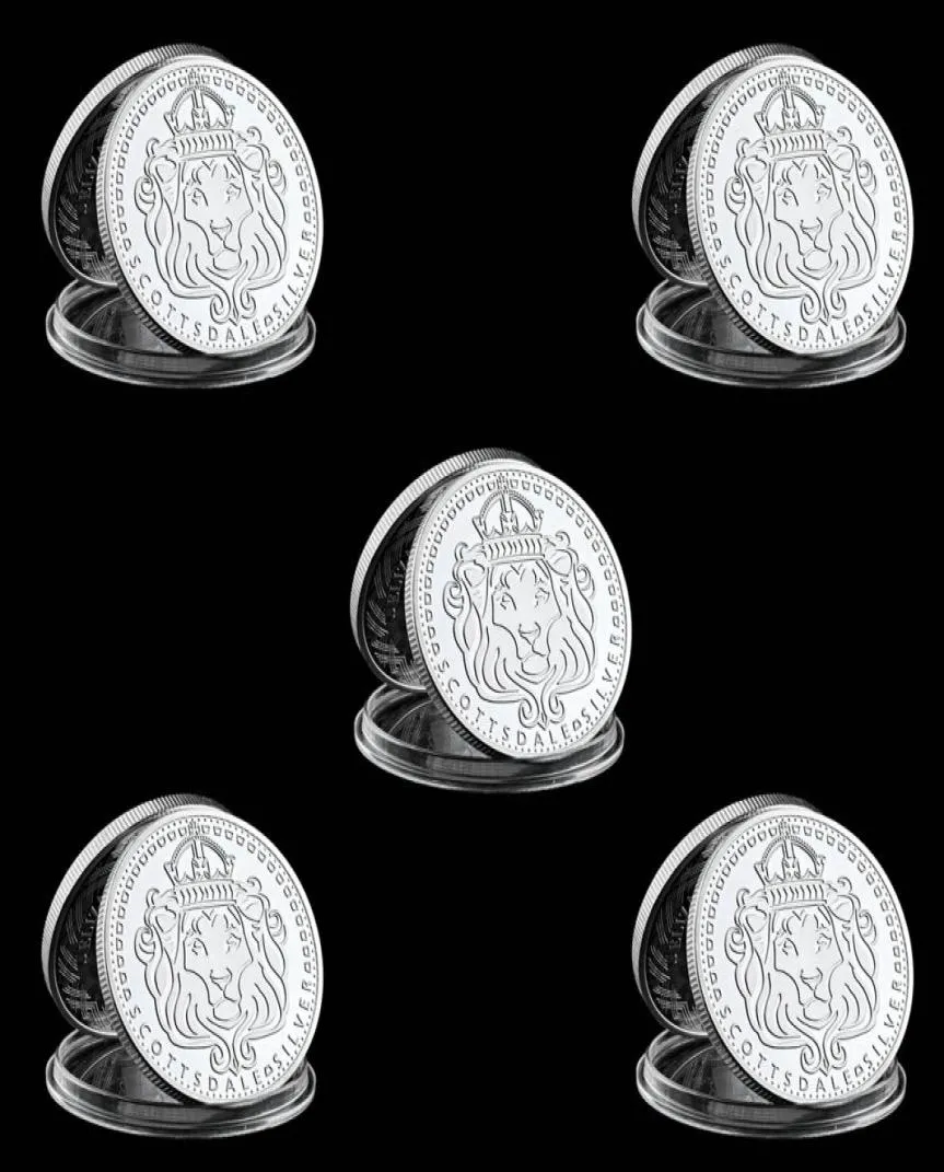 5pcs Scottsdale Mint Omnia Paratus Craft 1 Troy Oz Collection de pièces plaquées en argent avec capsule en acrylique dur1231982