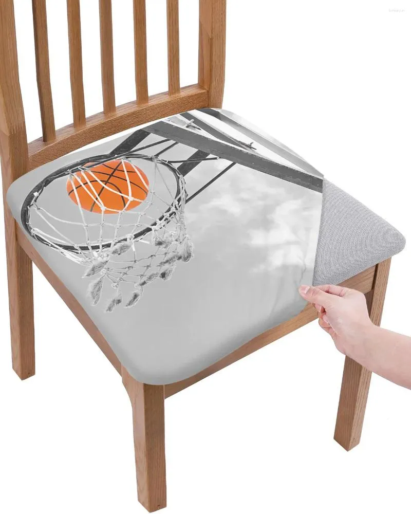 Chair Covers Basketball Sport Shooting Grey Seat Cushion Stretch Dining 2pcs Cover Slipcovers For Home El Banquet Living Room