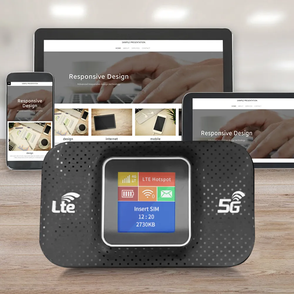 4G LTE WiFi Router with 3650mAh Battery, SIM Card Slot, 150Mbps Mobile ...