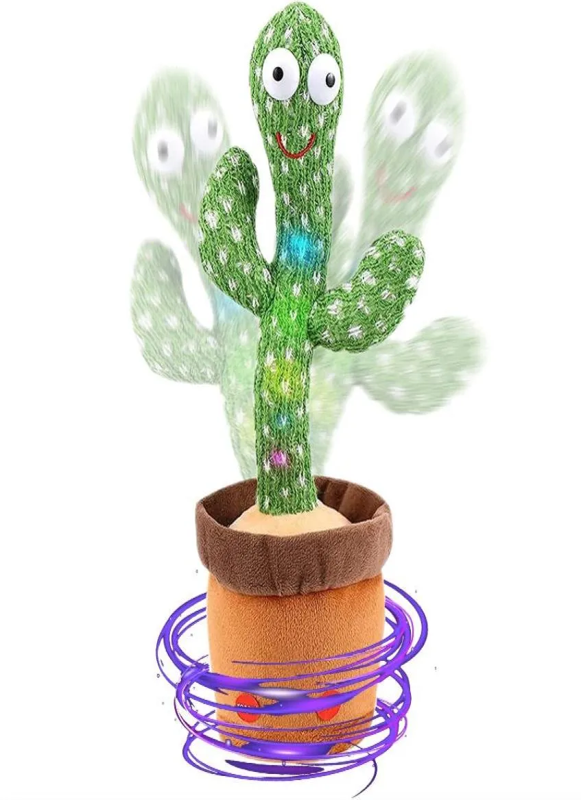 Dancing Cactus Talking Cactu Toy upprepar vad du säger elektronisk dans som efterliknar leksaker med belysningssångade låtar F8025047