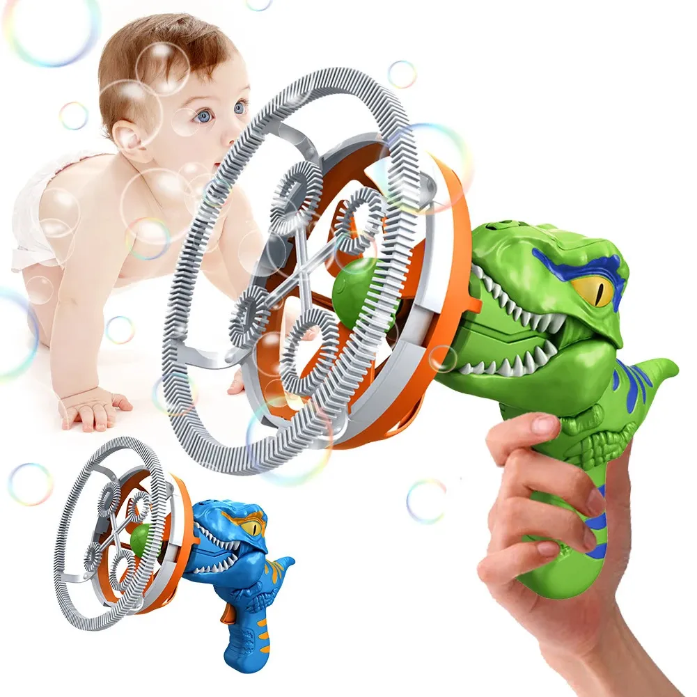 Barn Electric Bubble Machine Automatisk Giant Dinosaur Bubble Blower Bubble Blowing Toy Barn Bubble Gun Summer Outdoor Toys 240410