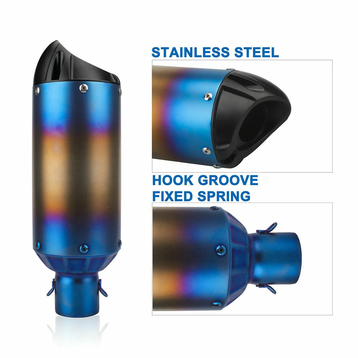 HSFD For Y&amaha R1 TOCE 51mm Pair Of Left And Right Double Opening Exhaust Pipe Black Exhaust System universal exhaust muffler (Size : 2009-2014