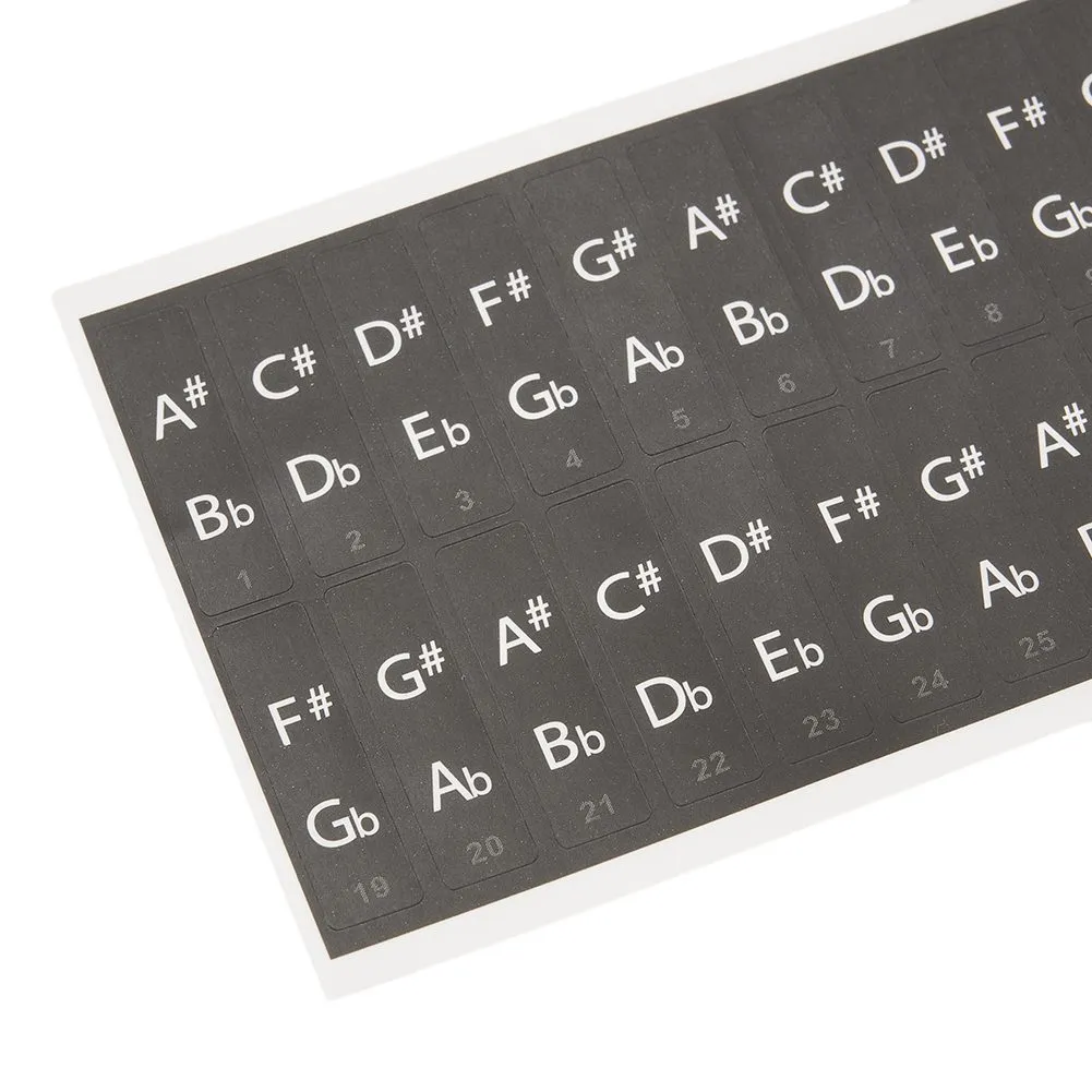 Key Sticker For Instrument Music Keyboard Stickers Set Clear Laminated Labels For 88/61/54/49 Key ...