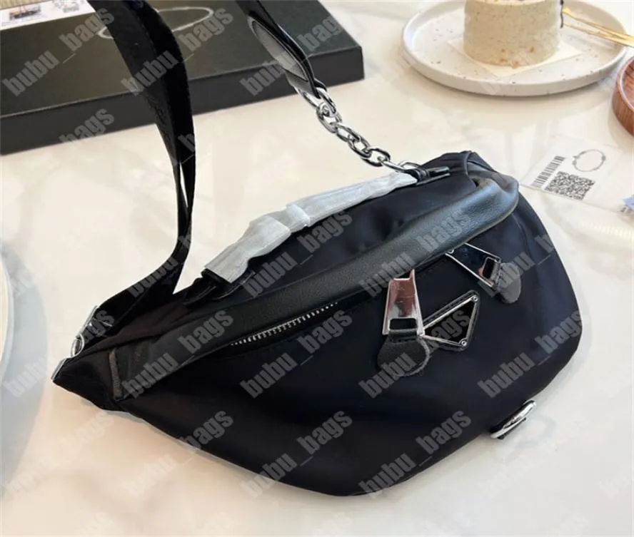 Lyxdesigner Fanny Packs Fashion Womens Bumbag Belt Bags Nylon Saffiano Leather Bum Bag Högkvalitativ axelväska Mens Casual W1115327