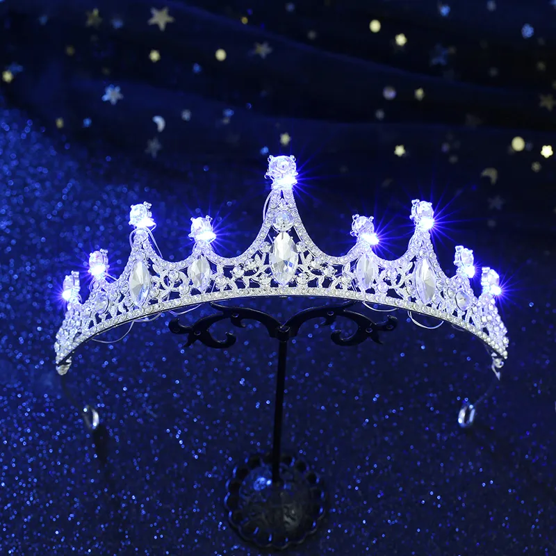 Tiara Corona Principessa Rosa Con Cristalli - Cerchietto Per Capelli Per Sposa, Compleanno E Festa