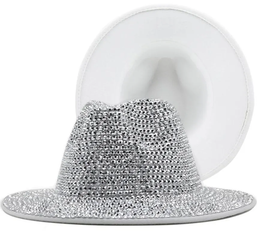 Luxe diamant emmer hoed vrouw man Rijnestone fedora hoeden voor vrouwen mannen sunhat sunhats meisje feest nacht performance cap bling fis7303904