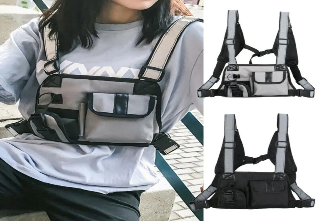 Nylon Chest Rig Bag Vest Hip Hop Streetwear Functional Tactical Harness Chest Handbags9154736