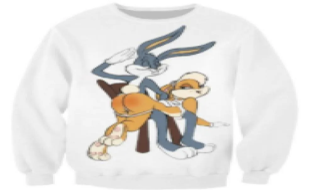 FashionNeWest Fashion Womenmen Bugs Bunny Looney Tunes 3D Gedrukte Casual Sweatshirts Hoody Tops S5XL B43024299