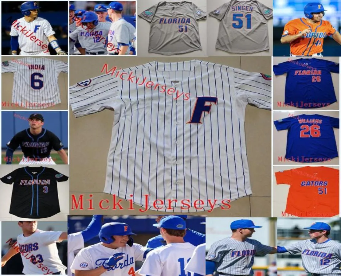 Maglia da baseball cucita in Florida personalizzata 20 Pete Alonso 37 Jackson Kowar 51 Brady Singer 22 J J Schwarz 6 Jonathan India 32383296