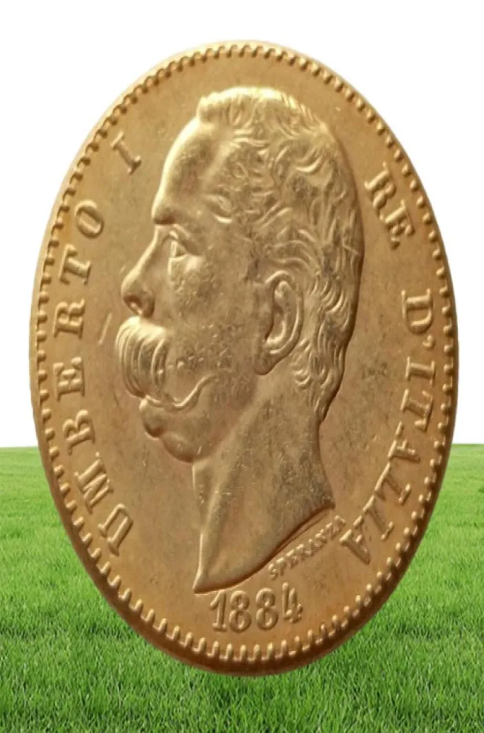 Italie 1884 UMBERTO 50 LIRE GOLD COIN COOS COINS ACCESSOIRES DE DÉCORATION DE LA MAISON ENAGE 3552027