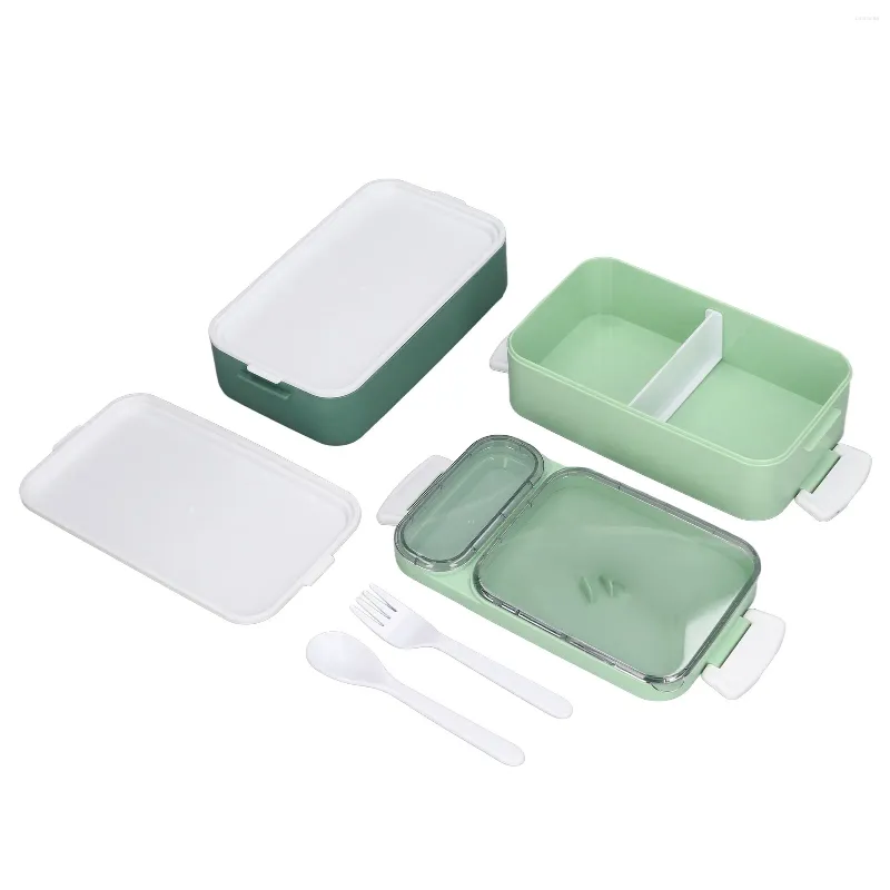 Dinkware Bento Box Pratica pranzo verde no bpa 304 in acciaio inossidabile ABS a microonde a 2 strati disponibile per l'ufficio