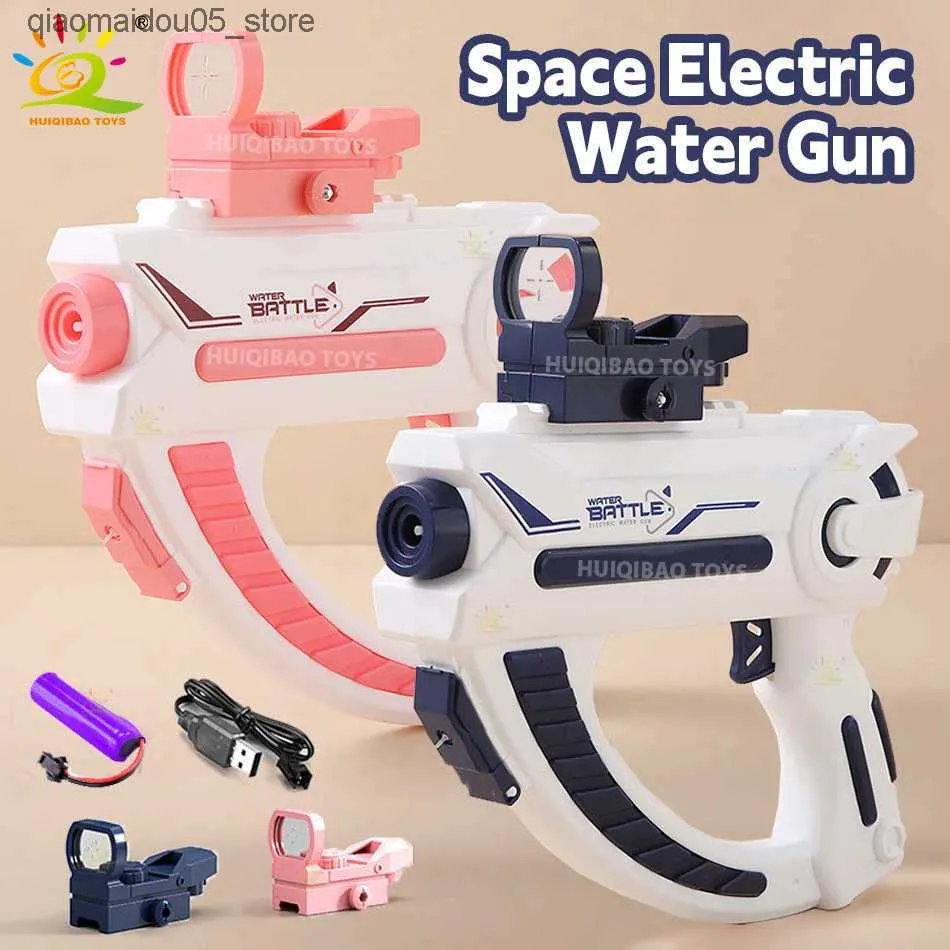 Sand Play Water Fun Space Electric Automatic Water Gun Storage Cannon Portable Childrens Summer Beach Outdoor Fighting Fantasy Toy Q240413