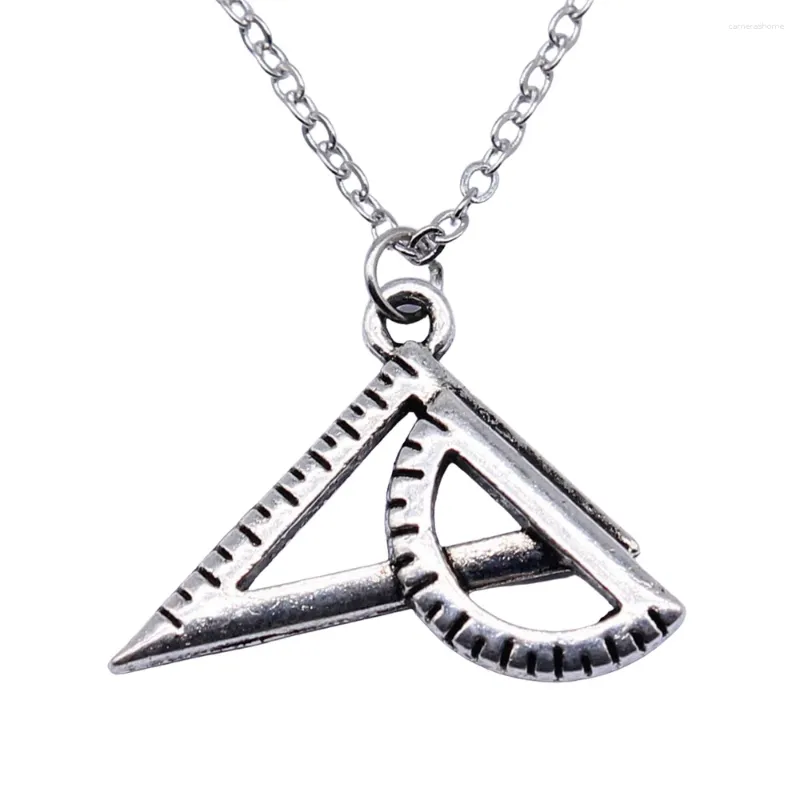 Colliers de pendentif 1pcs Triangle Règle Collier Collier Charmes pour les bijoux de fabrication de chaîne Longueur 40 5cm