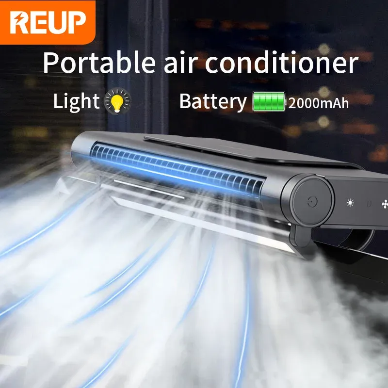Luftfuktare reup datorskärm fläkt laddningsbar elektrisk fläkt justerbar dimning luftkylare nattljus tyst cool dimma fuktare fläkt