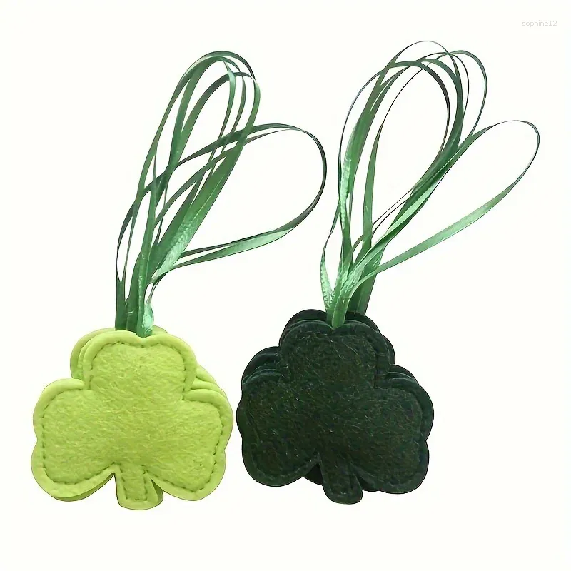 Dekorativa figurer St. Patrick's Day Atmosphere Decoration med filt Green Shamrock Cotton Filling Pendant Hanging Party Supplies