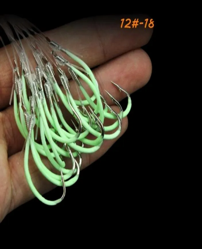 7 Sizes 1218 Luminous Hook With Line High Carbon Steel Barbed Hooks Asian Carp Fishing Gear 60 Pieces Lot WH121758283