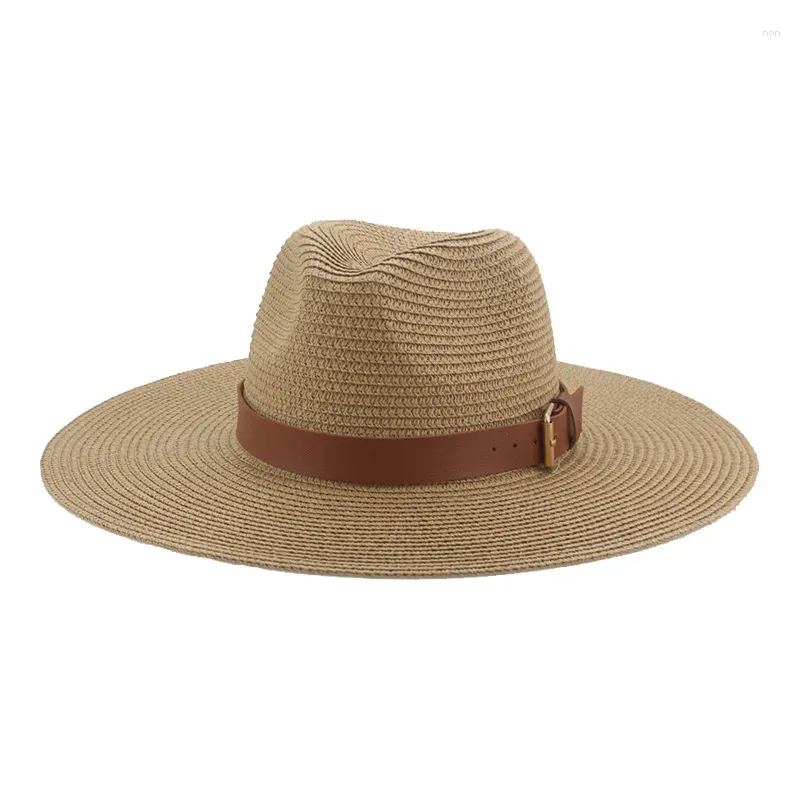 Berets Hüte für Frauen Männer Eimer Sonne Big Bim 15 cm Hut Gürtel Panama Strand Reiseschutz Khaki Gorras Para Mujer